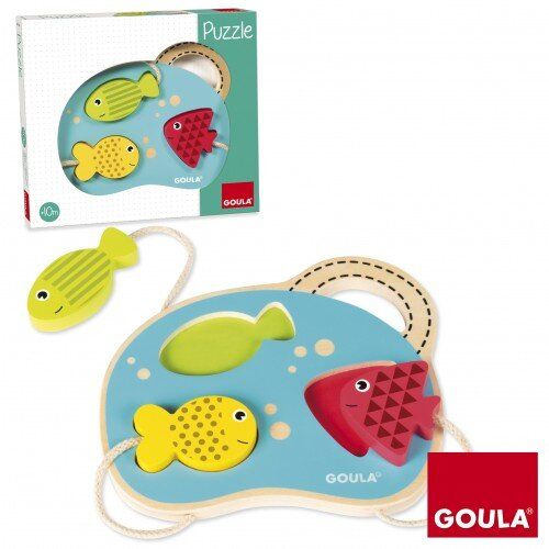 Goula Baby Fishes Matching Chunky Puzzle 魚寶寶拼板- 帶有防失繩