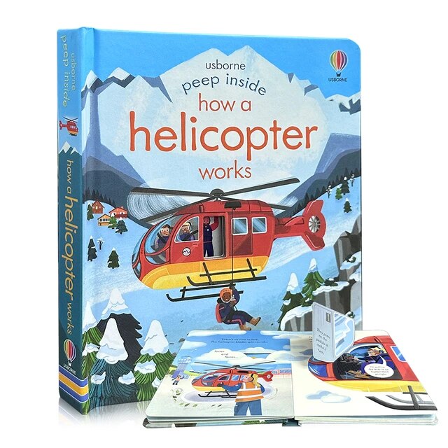 Usborne Peep Inside How a Helicopter Works 偷偷看直昇機運作揭秘 幼兒小翻頁紙板書