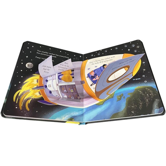 Usborne Peep Inside How a Rocket Works 偷偷看火箭運作揭秘 幼兒小翻頁紙板書