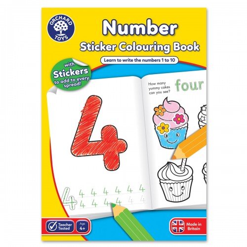 Orchard Toys Number Sticker Colouring Book 數字貼紙填色書