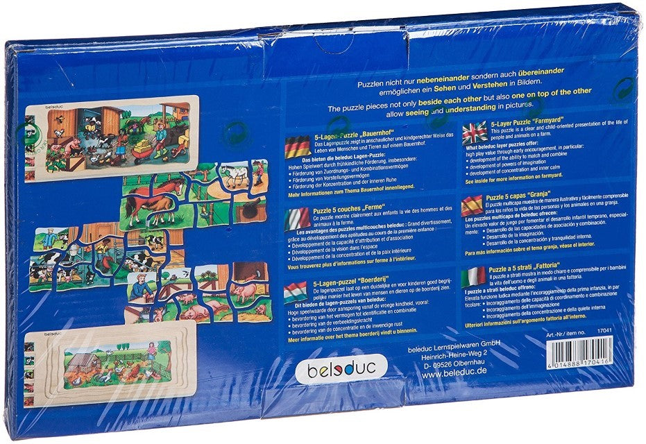 Beleduc Look & Find Layer Puzzle Farmyard 5 in 1 找找看 多層拼圖 農場 5合1