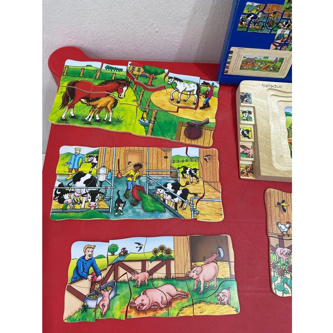 Beleduc  Look & Find Layer Puzzle Farmyard 5 in 1  找找看 多層拼圖 農場 5合1
