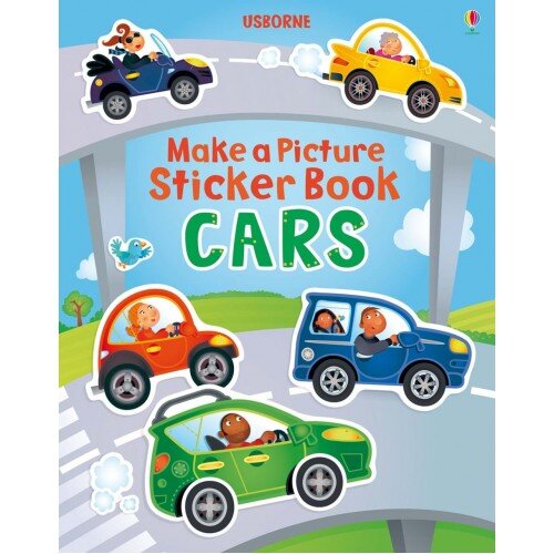 Usborne Make A Picture Sticker Book Cars 汽車造圖貼紙書
