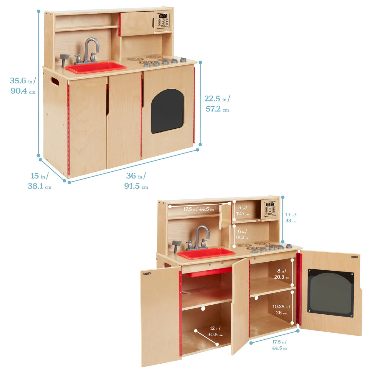 ECR4Kids 4-in-1 Play Kitchen Wooden 4合1 實木廚房玩具組合