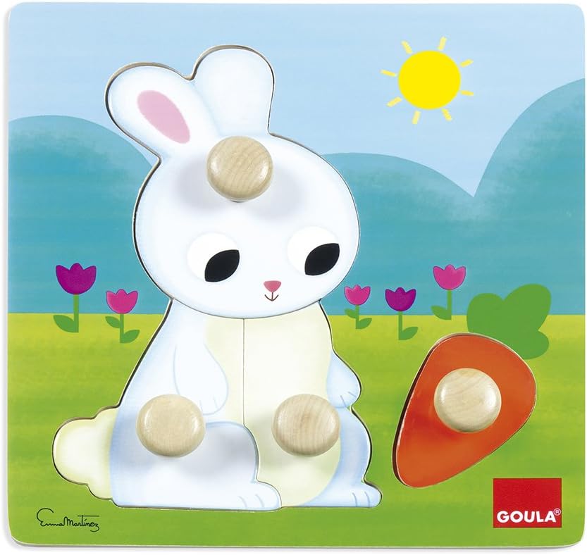 Goula Rabbit Peg Puzzle 小兔手抓拼圖