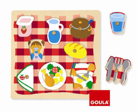 Goula Match-inside Dining Room Peg Puzzle 揭揭看-飯廳手抓拼圖