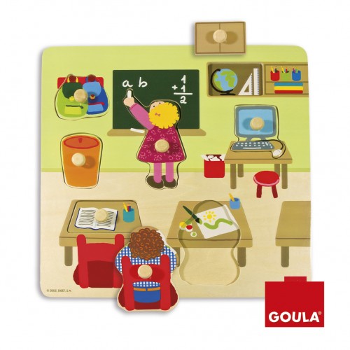 Goula Match-inside Classroom Peg Puzzle 揭揭看-課室手抓拼圖