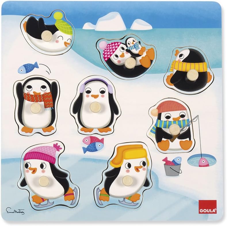 Goula Peguins Action Peg Puzzle 企鵝的動作表達手抓拼圖
