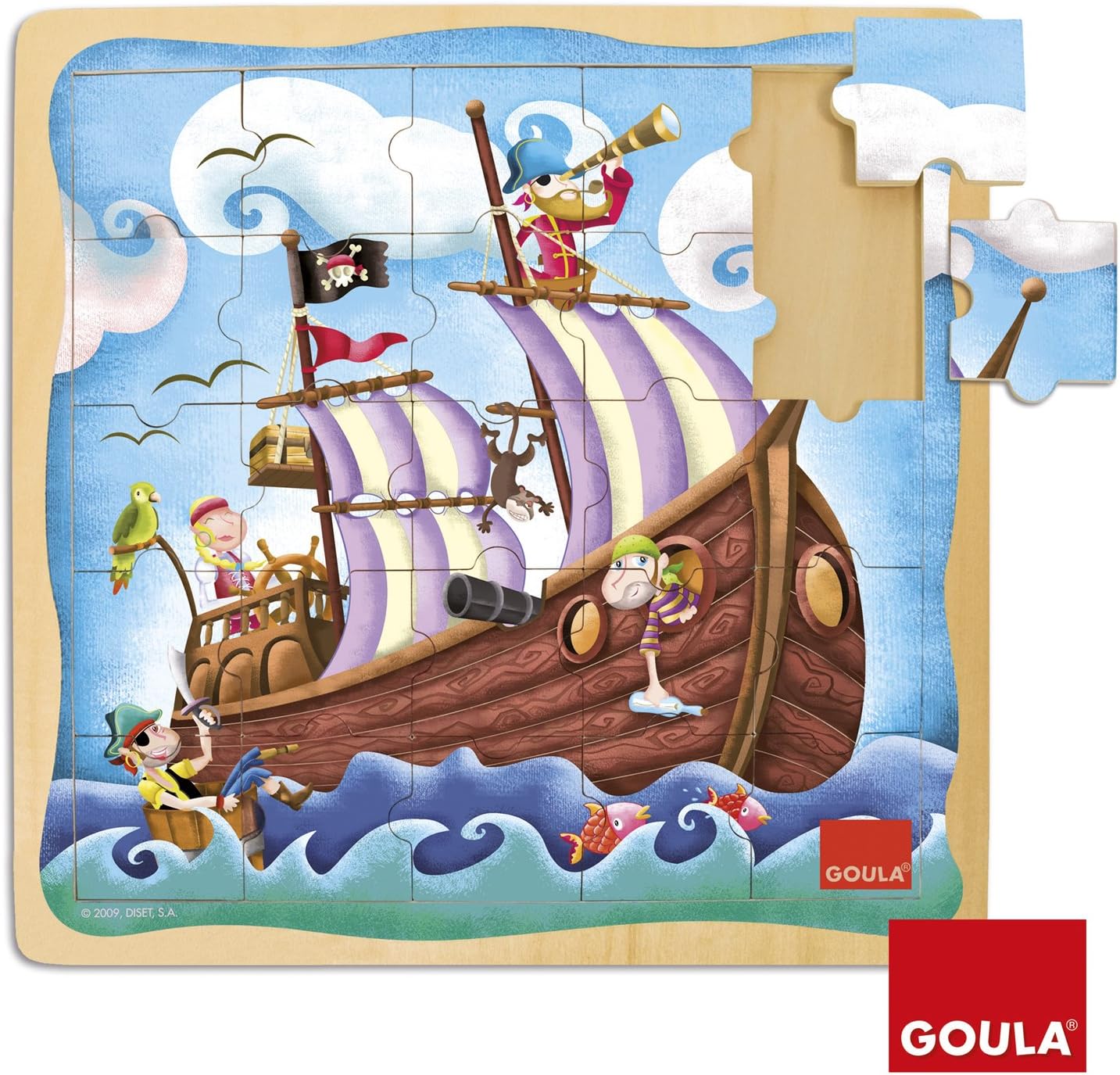 Goula Pirate Ship Frame Puzzle 25 Pcs 海盜船框架拼圖25塊
