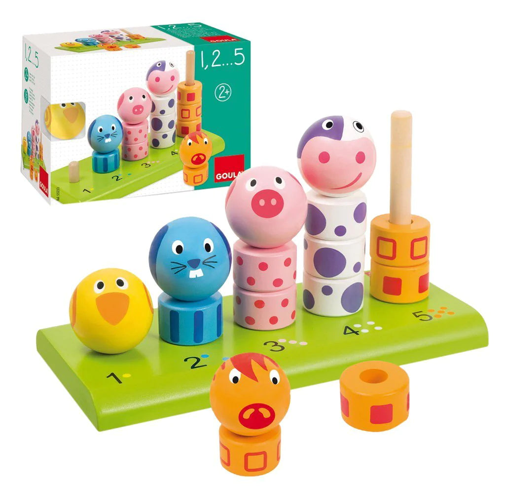 Goula Stacking 1-5 Animal Number Matching & Pegging 動物數數疊-數字與數量配對及串連