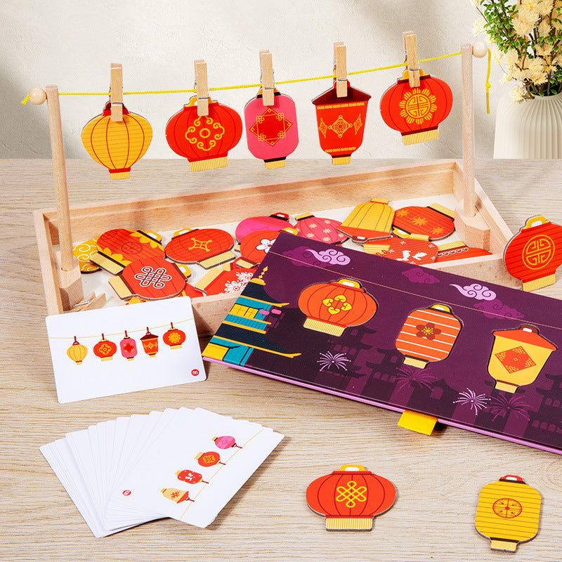 Montessori Hang Lantern Pretend Play Matching Game 掛燈籠配對遊戲