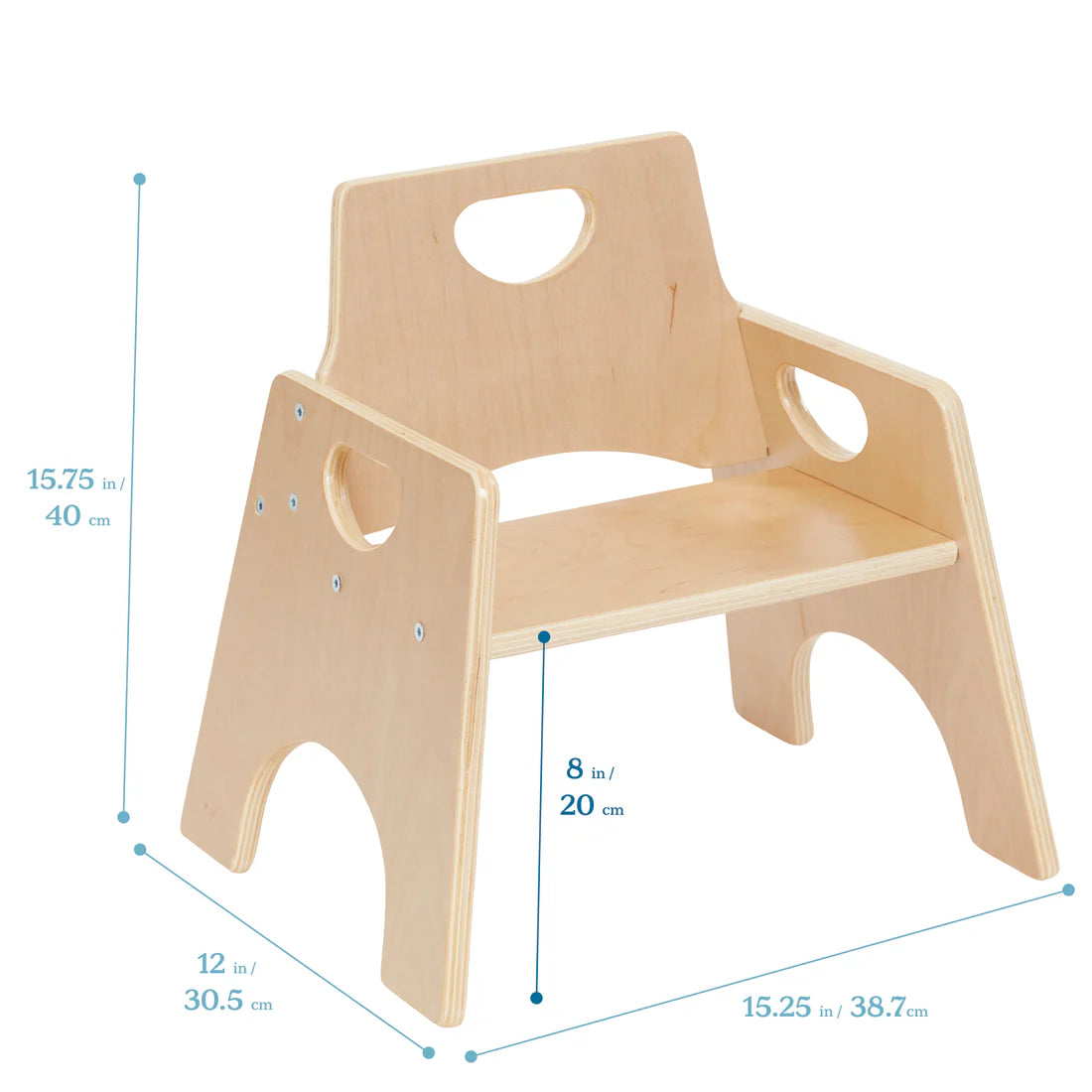 ECR4Kids Stackable Wooden Toddler Chair, 6in, Kids Furniture, 2-Pack 可堆疊木質幼兒椅,6英寸,兒童家具,2件裝