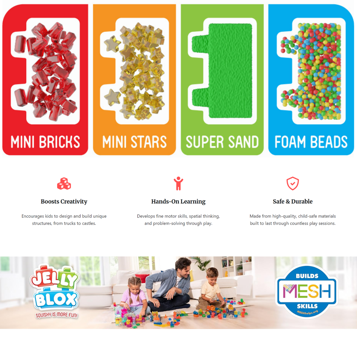 Jelly Blox Vrroom! Truck Kit - 35 pieces 軟體積木貨車套裝