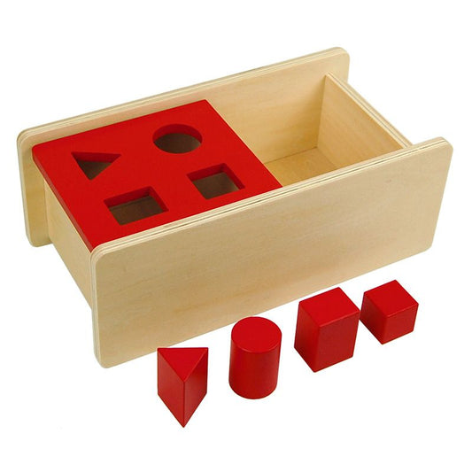 Kindermatic Montessori Imbucare Box with Flip Lid - 4 Shapes 蒙特梭利 滑動蓋盒子和幾何圖形