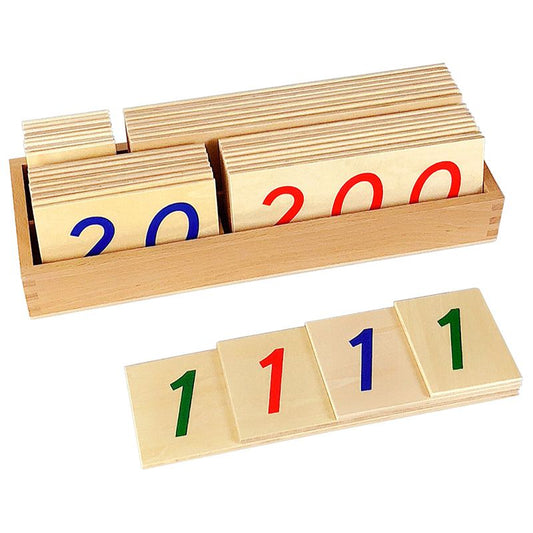 Kindermatic Montessori Wooden Number Cards with Box 1-9000 蒙特梭利 1-9000木制數位卡片