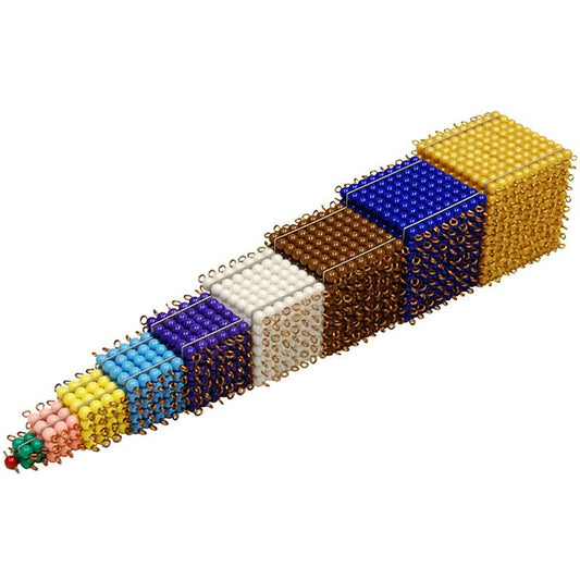 Kindermatic Montessori Colored Bead Cubes 蒙特梭利 正方體方塊彩珠塔 1-10珠塊