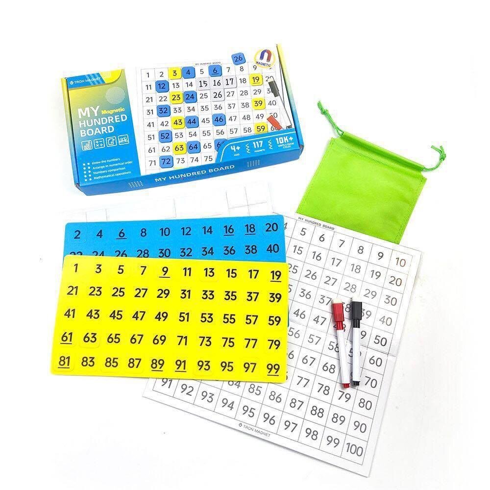 Magnetic Hundred Board Mathematics Learning Set 磁力一百板 數學思維教具套裝