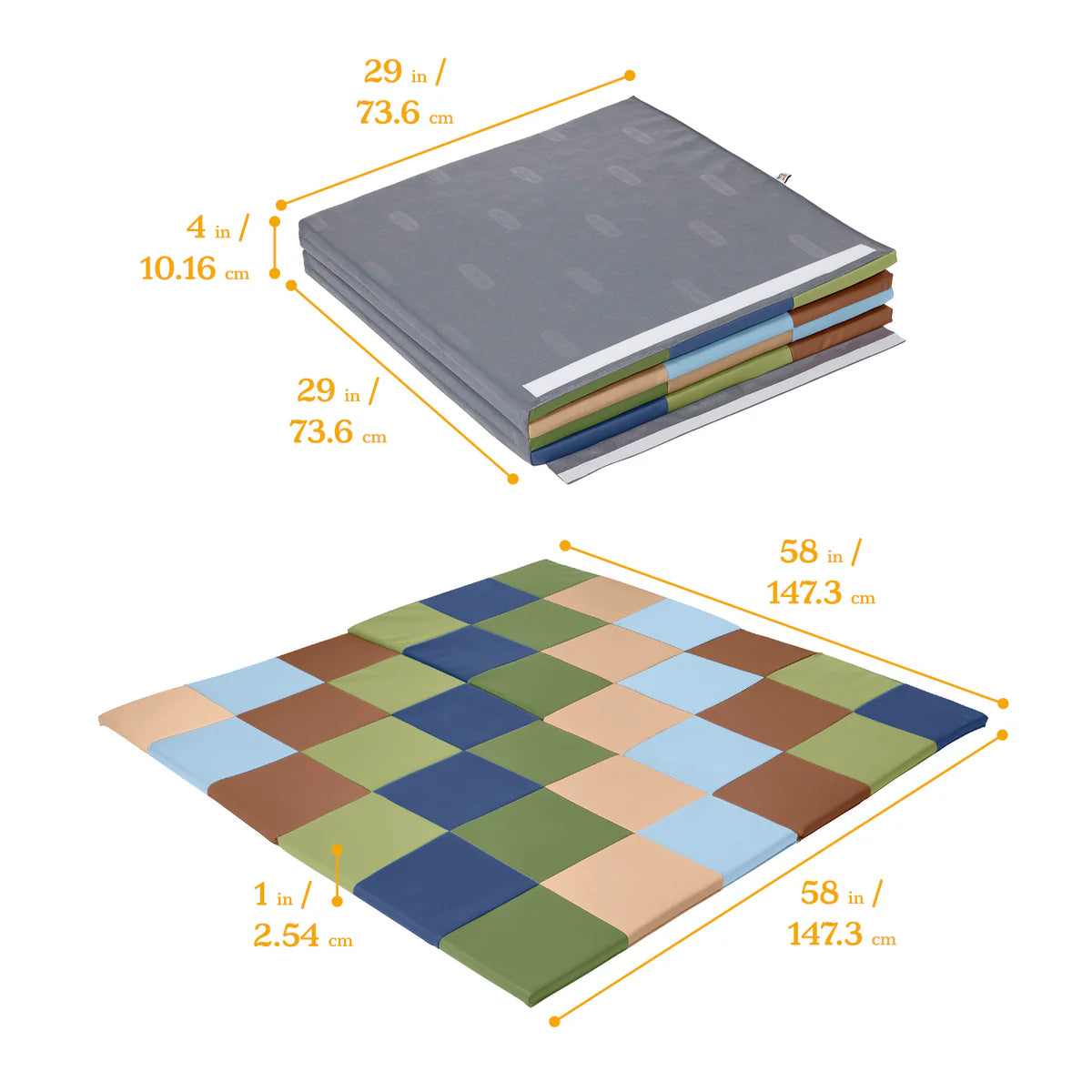 SoftZone Patchwork Folding Activity Mat 亮彩摺疊遊戲墊 L254 X W147.3 X T2.54cm