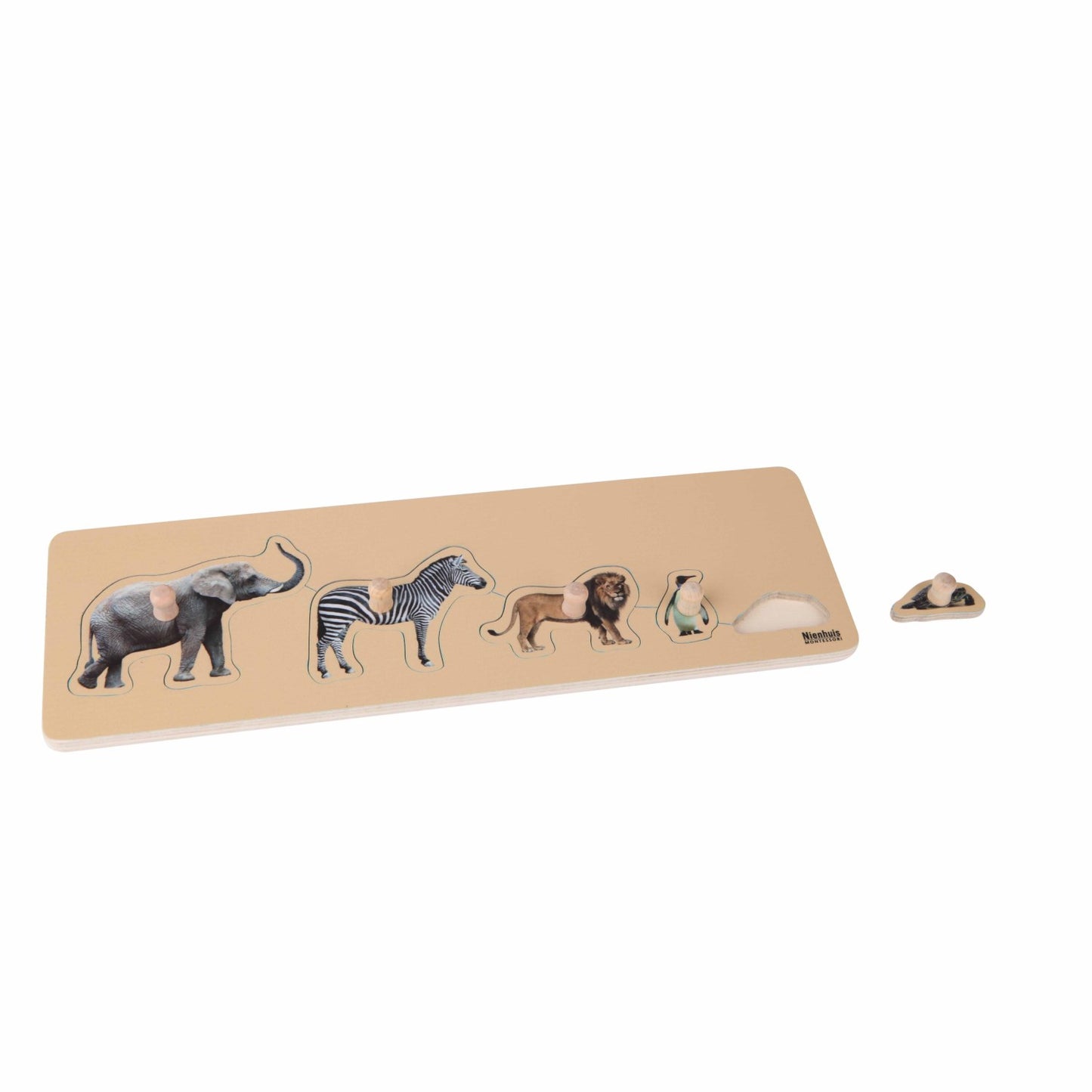 Niehuis Montessori Toddler Puzzle: 5 Wild Animals 蒙特梭利教具- 嬰幼兒拼圖：五隻野生動物