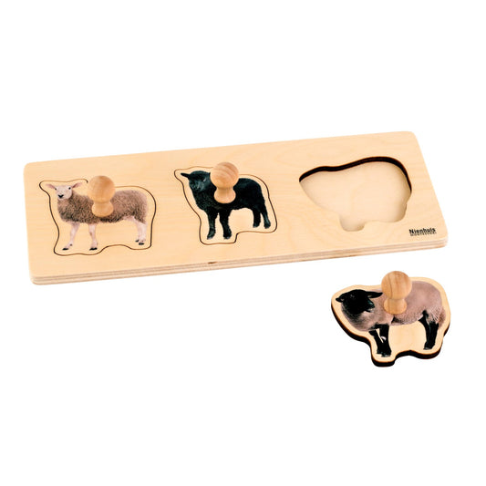 Nienhuis Montessori Toddler Puzzle: 3 Sheep 蒙特梭利教具- 嬰幼兒拼圖：3只羊