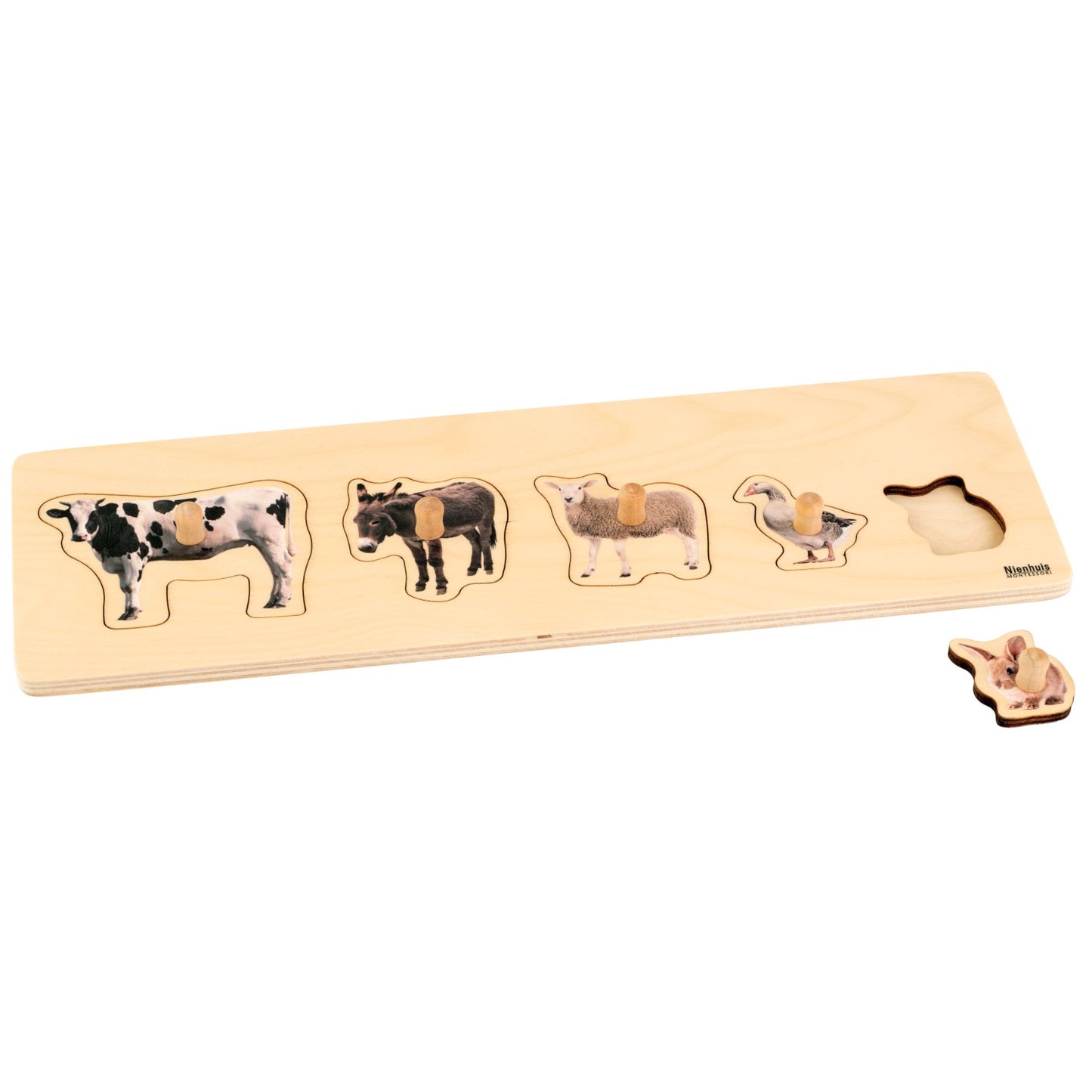 Niehuis Montessori Toddler Puzzle: 5 Farm Animals 蒙特梭利教具- 嬰幼兒拼圖：5種農場動物