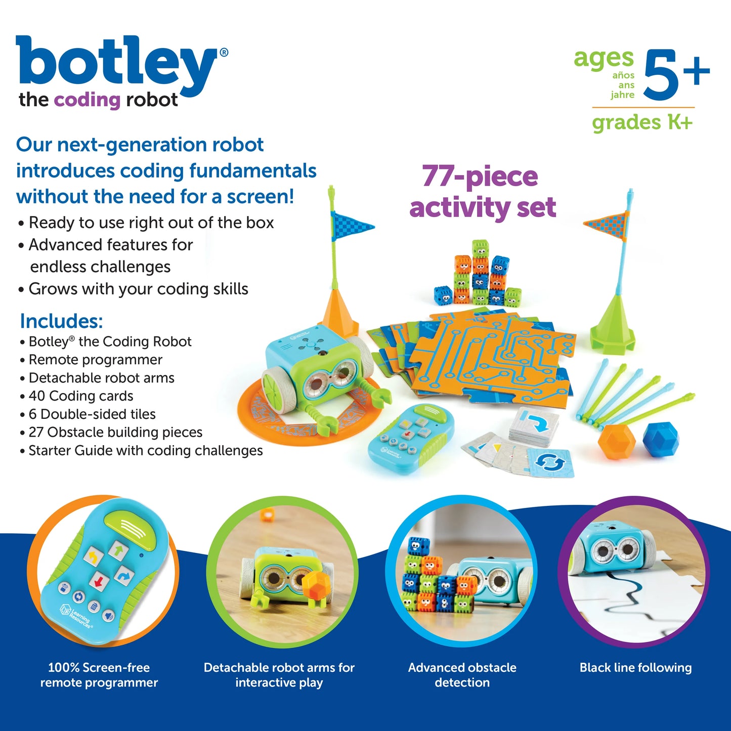 Learning Resources Botley 2.0 Programmable Robot, Age 5+, Educational STEM Robot Learning Resources Botley 2.0 Programmable Robot, Age 5+, Educational STEM Robot
