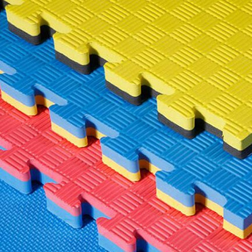 EVA Foam Puzzle Exercise Mat Interlocking Tiles L100cm x W100cm Set of 4塊裝 EVA拼接五道紋運動地墊