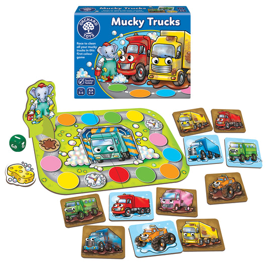 Orchard Toys Mucky Trucks Colour Matching & Memory Game 泥巴貨車大清洗顏色配對記憶遊戲
