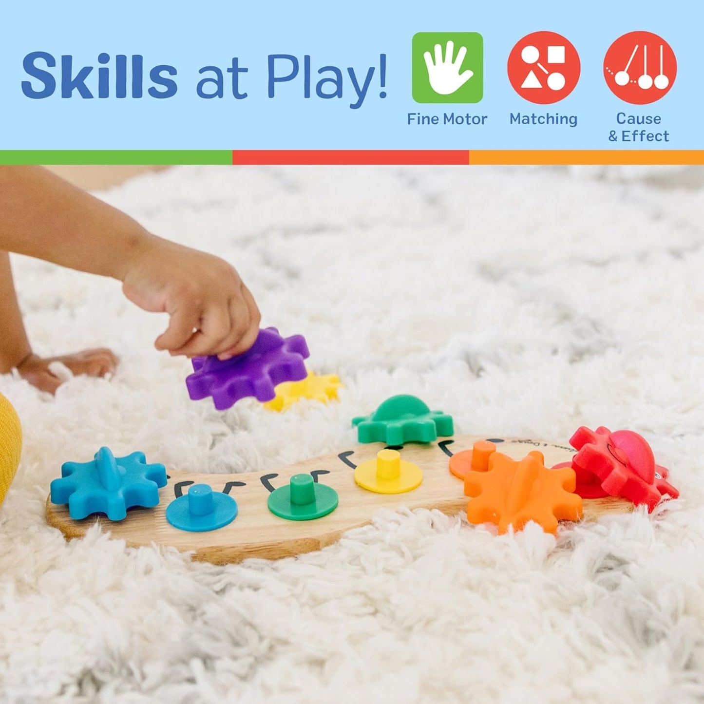 Melissa & Doug Rainbow Caterpillar Gear Toy 彩色毛毛蟲齒輪玩具