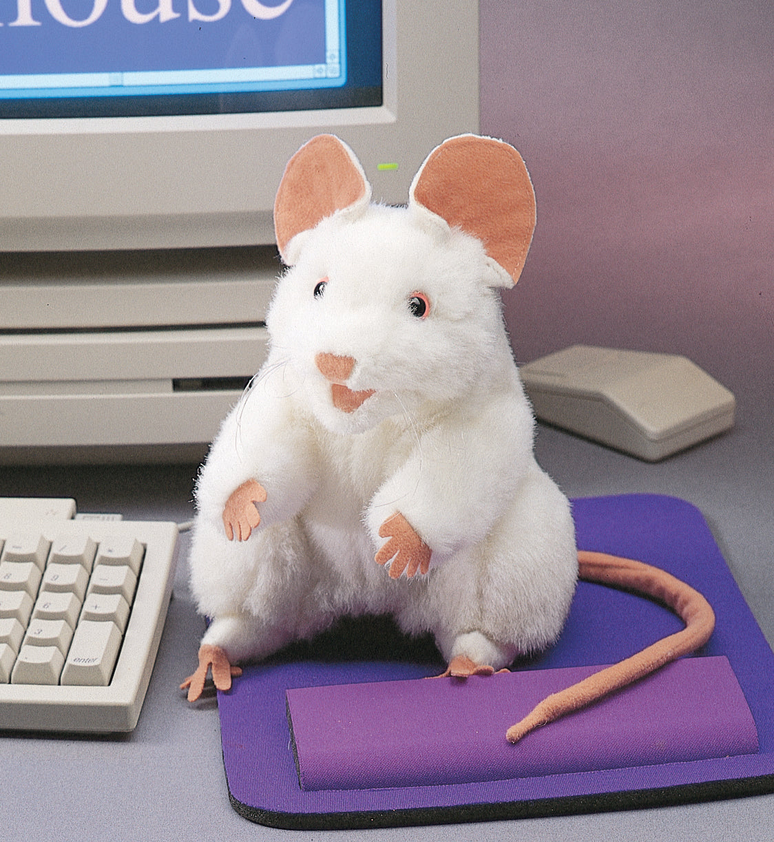 White Mouse Hand Puppet 白老鼠手偶