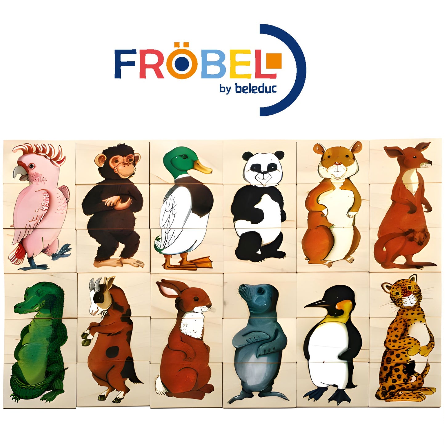 Beleduc Match and Mix Animals Matching and Memory Puzzle Game 動物身體配對及記憶遊戲拼圖