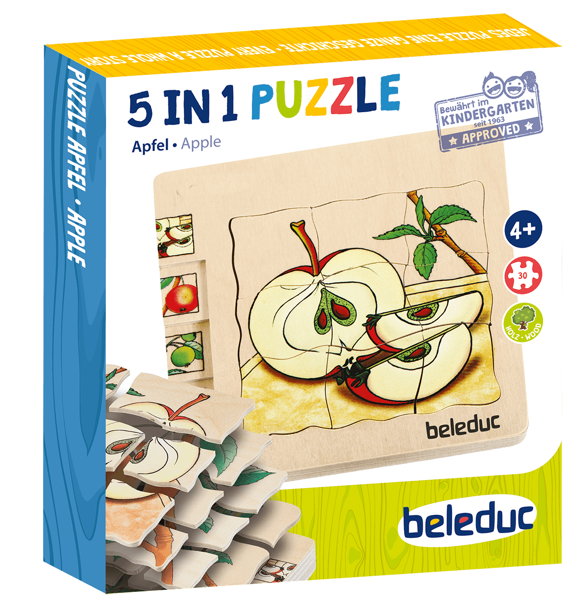 Beleduc Layer-Puzzle Apple 蘋果的生長多層情景找找看拼圖