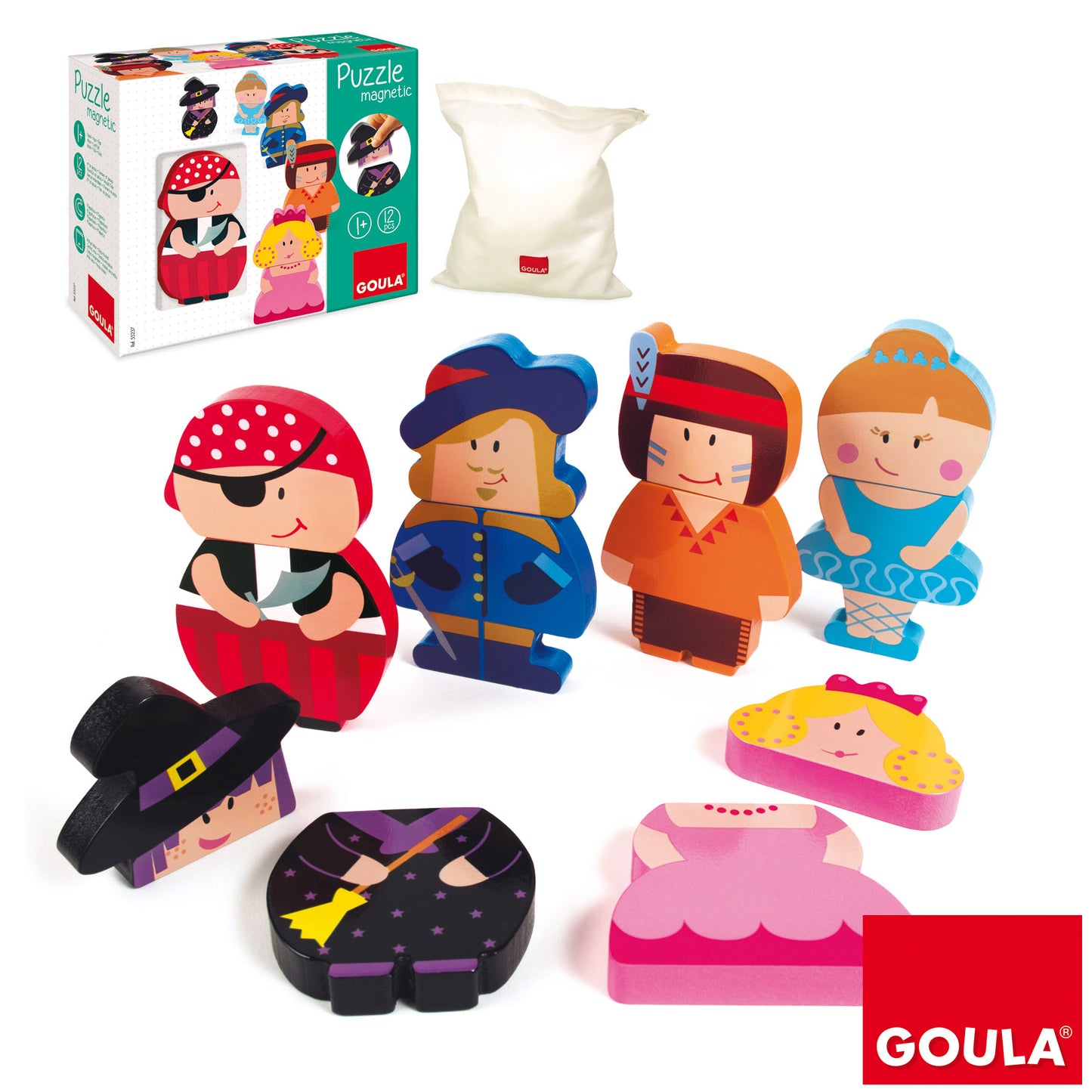 Goula Magnetic Story Book Characters Block Matching