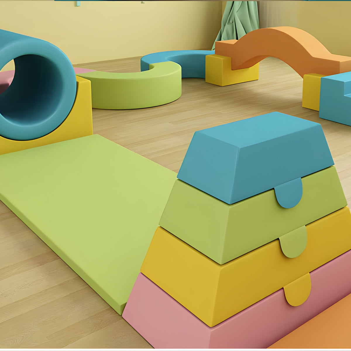 Climb & Play Soft Blocks Macaron Set of 19件 馬卡龍彩 體能訓練可自由組合