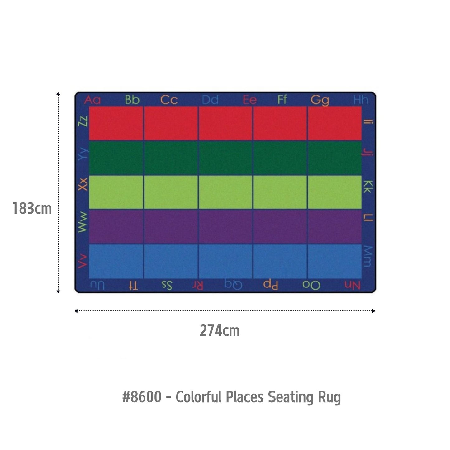 ECR4Kidz Colorful Places Seating Rug | Classroom Organization and Literacy Carpet 多彩位置地墊 | 課室管理與識字學習地毯
