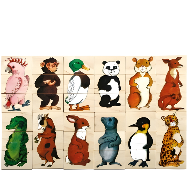 Beleduc Match and Mix Animals Matching and Memory Puzzle Game 動物身體配對及記憶遊戲拼圖