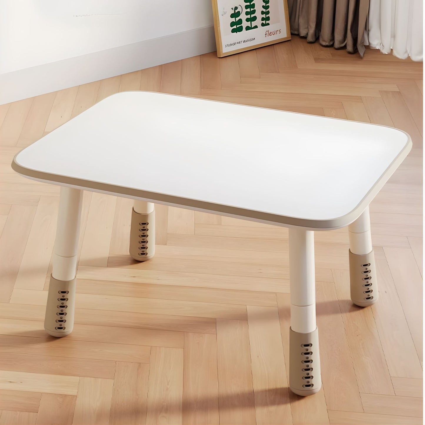 KOK Rectangular Kids Table Height Adjustable 28-55mm Erasable Graffiti Top 成長型兒童長方桌 六段升降與可塗鴉桌面