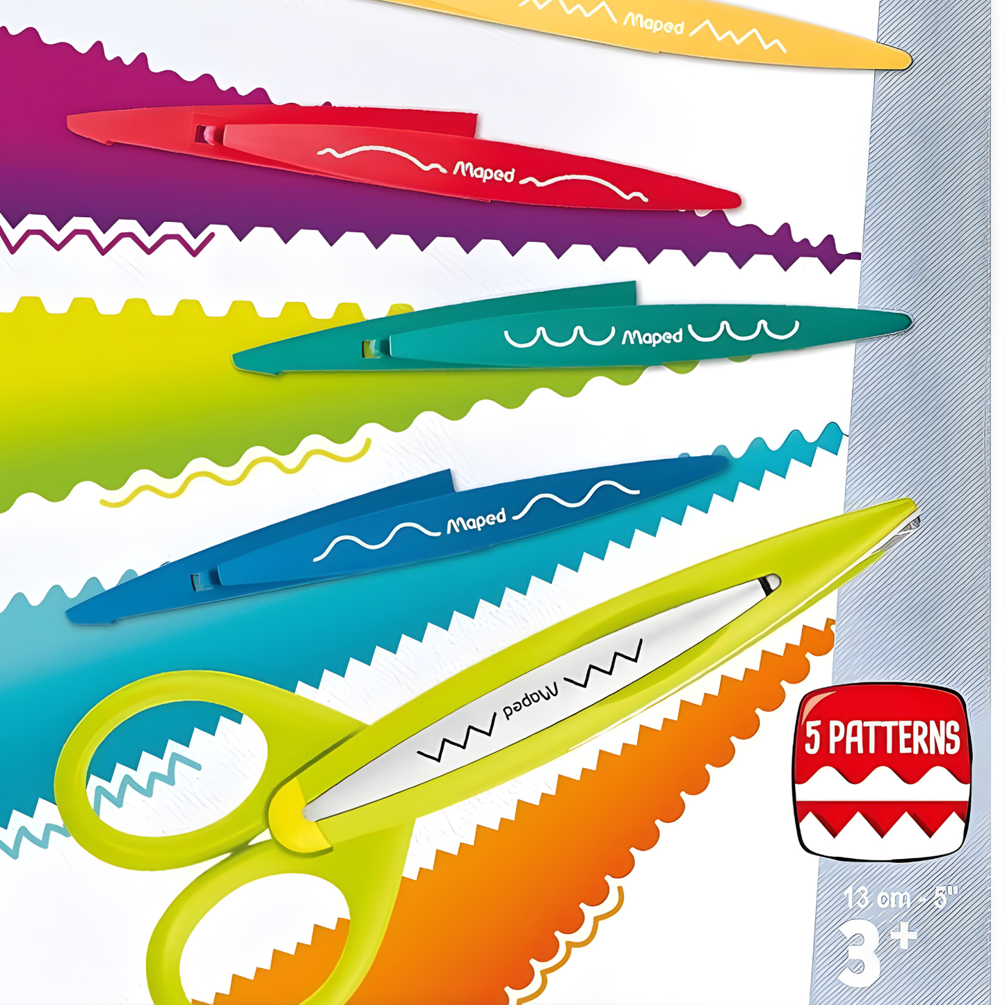 Crea Cut Craft Scissors with Assorted Pattern Blades 兒童安全花邊造型塑料剪5合1組合 5款可更換安全塑料剪，附收納盒