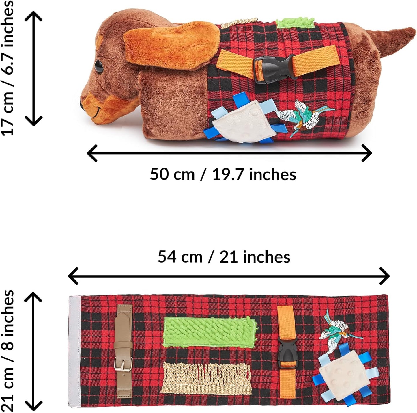 2-in-1 Sensory Fidget Muff Blanket Dachshund Calming Activities for Dementia and Alzheimer’s Support 二合一感官保暖手筒與失智症活動毯 臘腸犬
