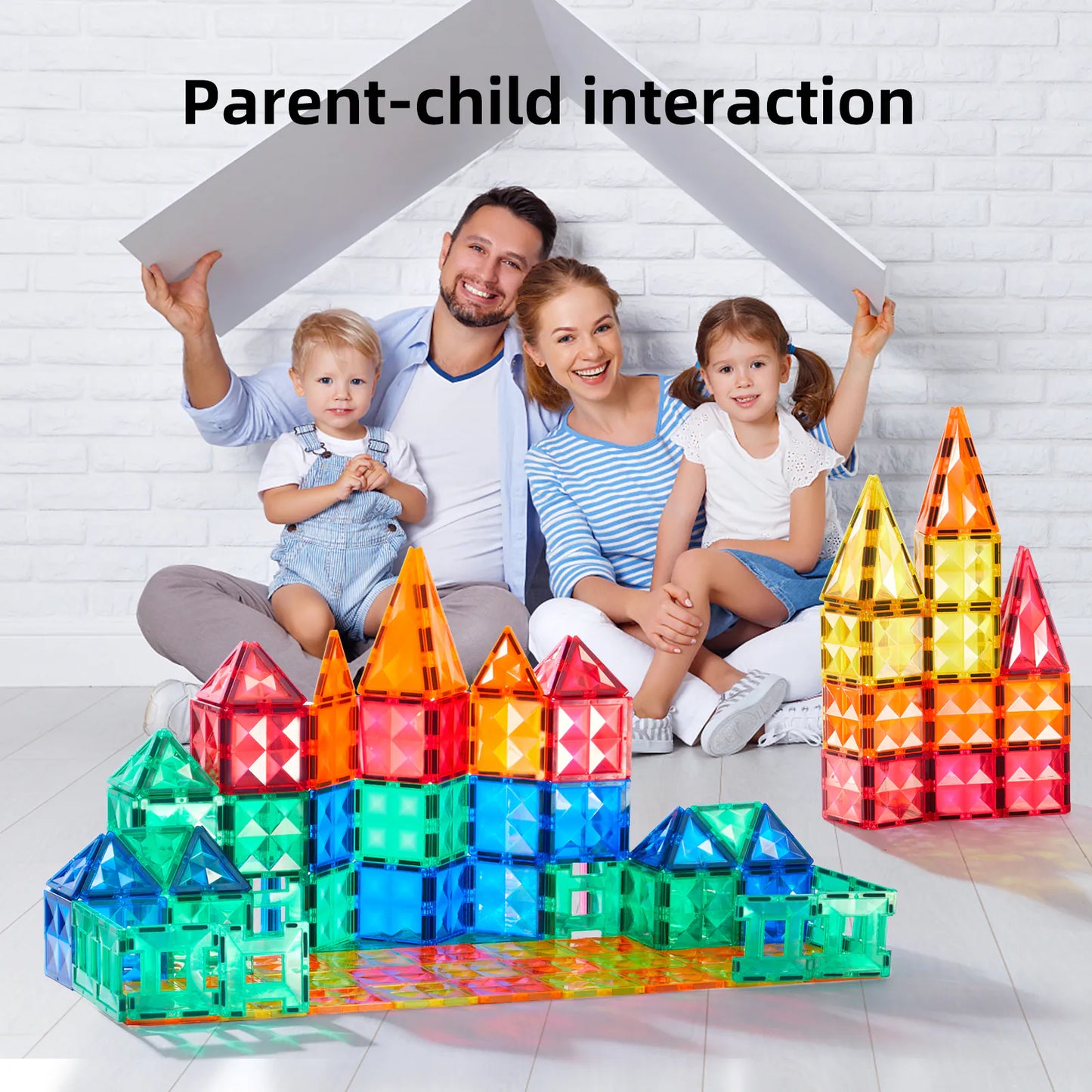 Mideer Colorful Magnetic Tiles Set of 60件 透彩磁性建構片套裝