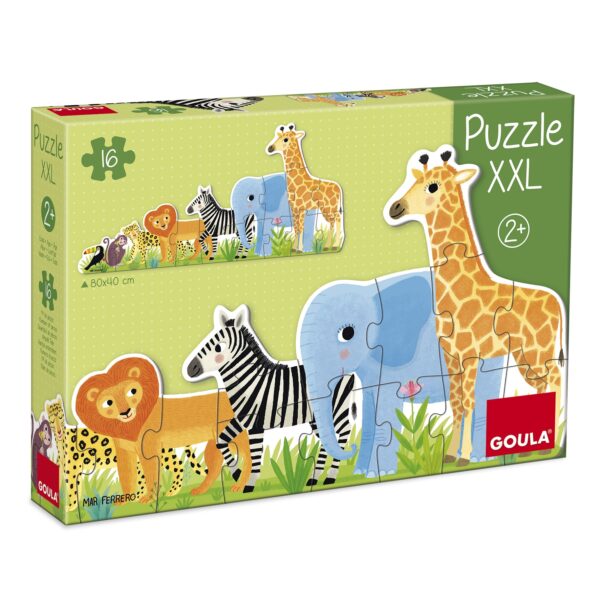 Goula Puzzle XXL Jungle Animals From Small to Large