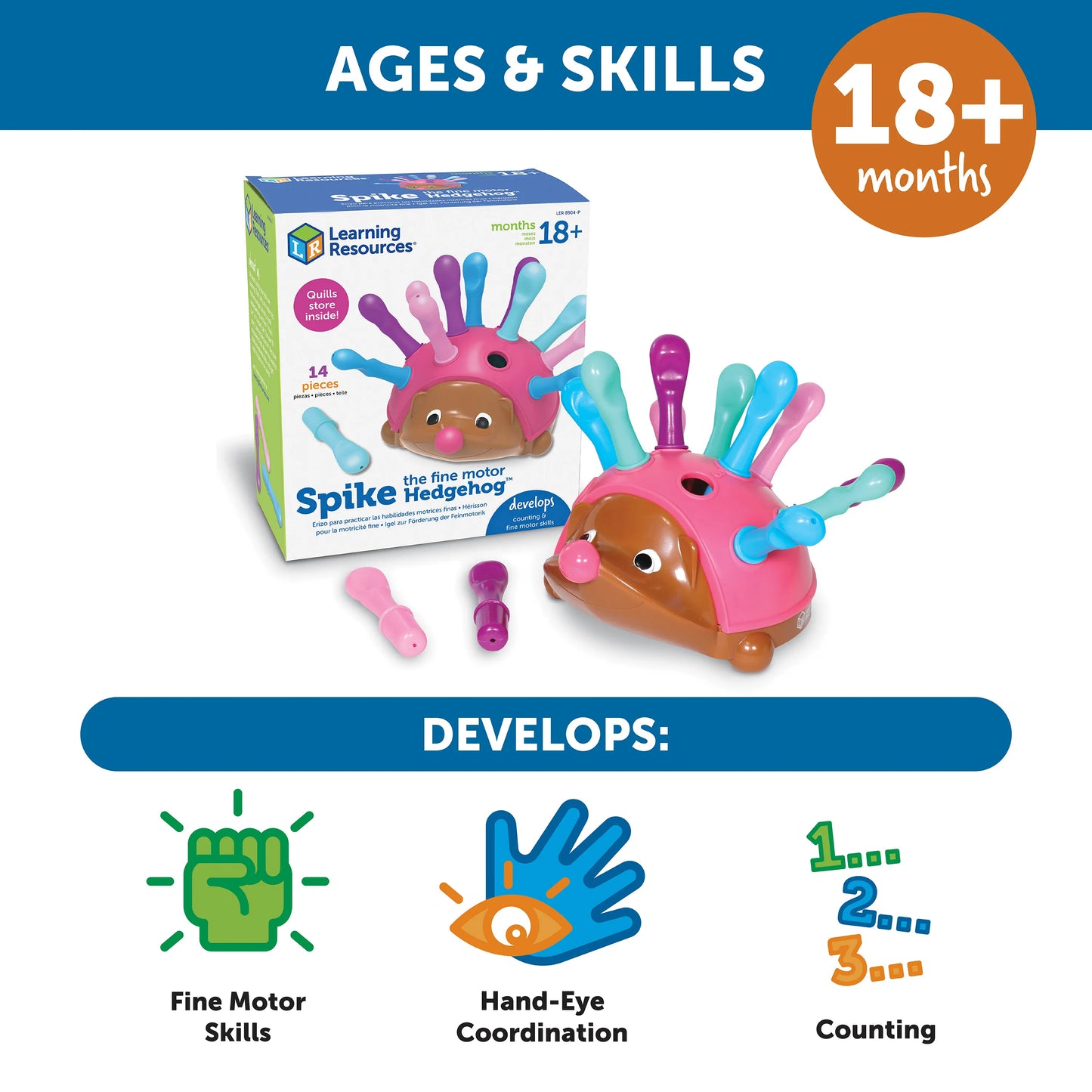 Learning Resources Spike The Fine Motor Hedgehog Pink