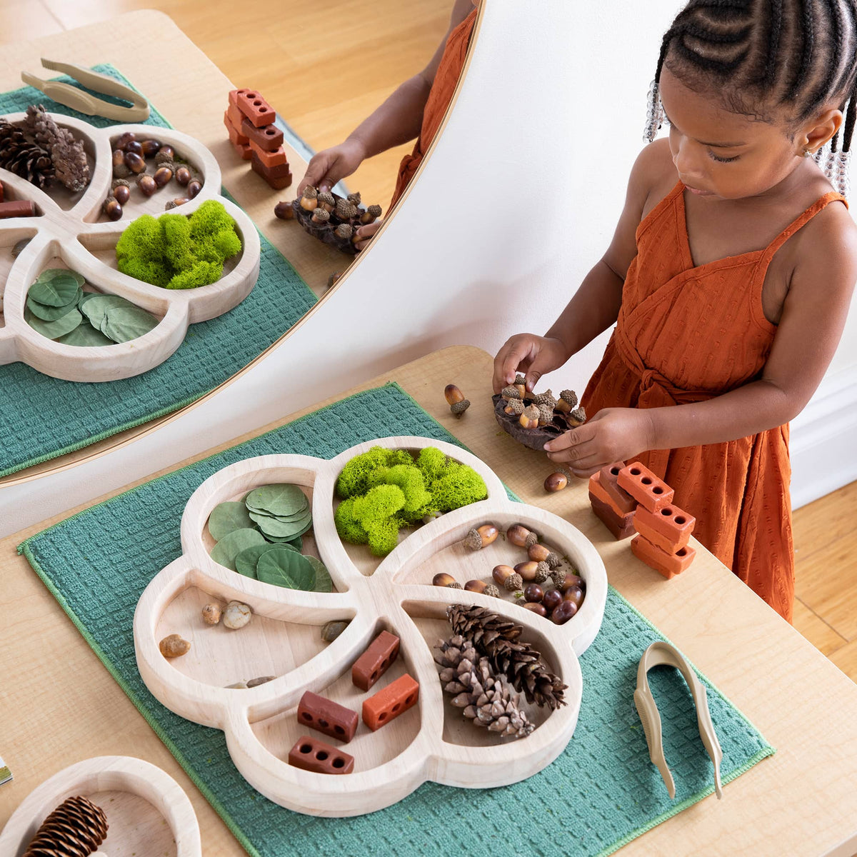 Loose Parts Organic Wooden Trays - Set of 3 開放式有機自然木質托盤 3件裝