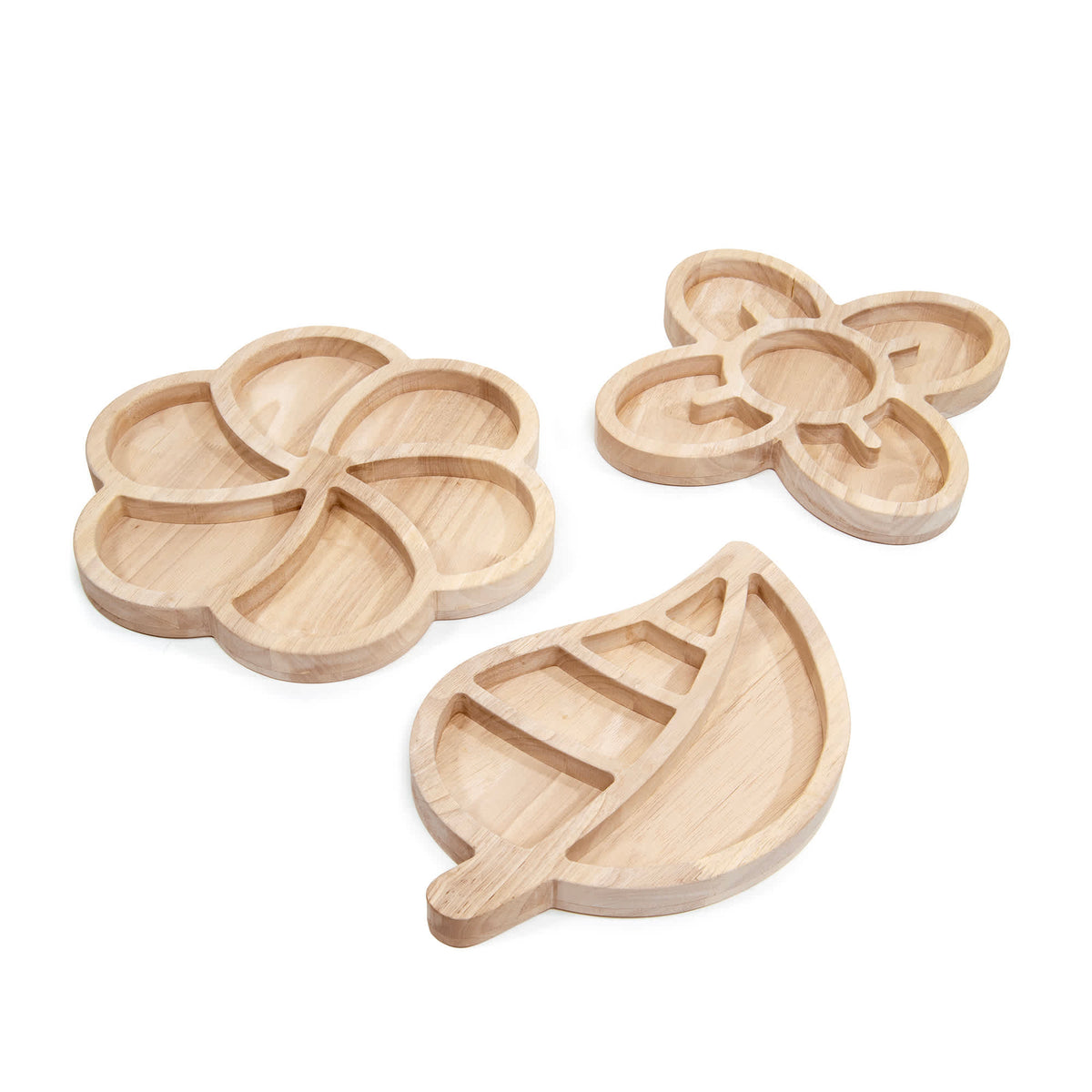 Loose Parts Organic Wooden Trays - Set of 3 開放式有機自然木質托盤 3件裝