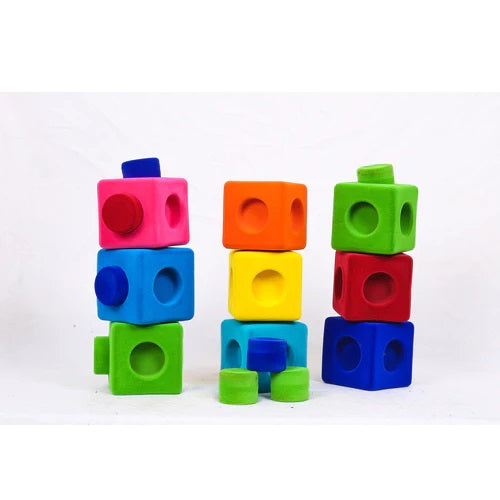 Rubbabu 3D Building Blocks Set (9pcs) 幼兒立體拼接積木（9件套)