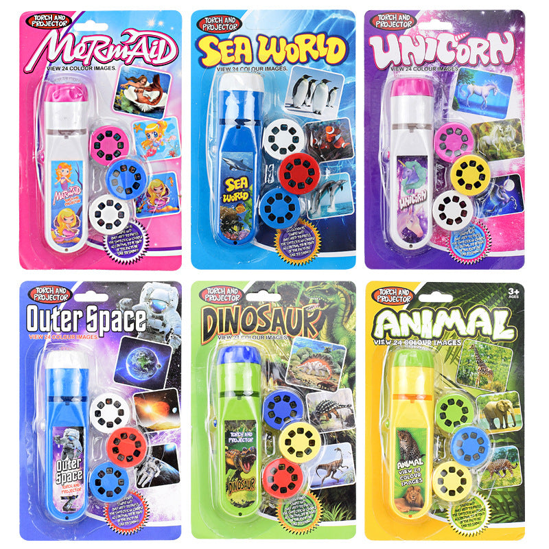 Kids Toy Torch Projector with 24 Images Set of 10個套裝幻燈片投影電筒 24個圖案