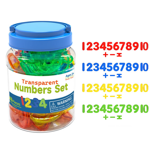 Transparent Numbers Set 48 Pieces 透明數字及運算符號 48個