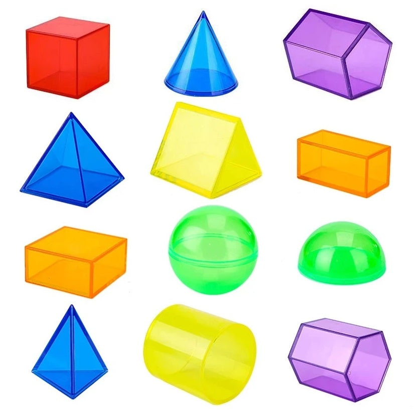 Transparent Geometric Solids 60 Pieces 透明幾何立體塊 60個