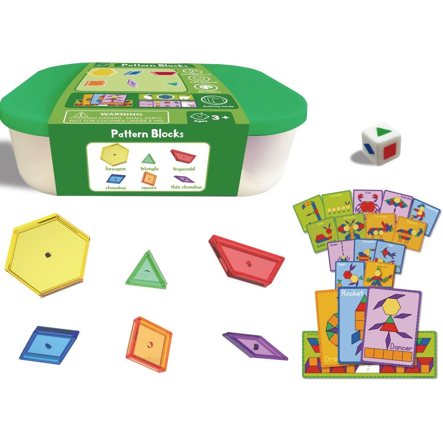 Transparent Pattern Blocks 140 Pieces 透明形狀塊 140個 – MY SCHOOL BUS