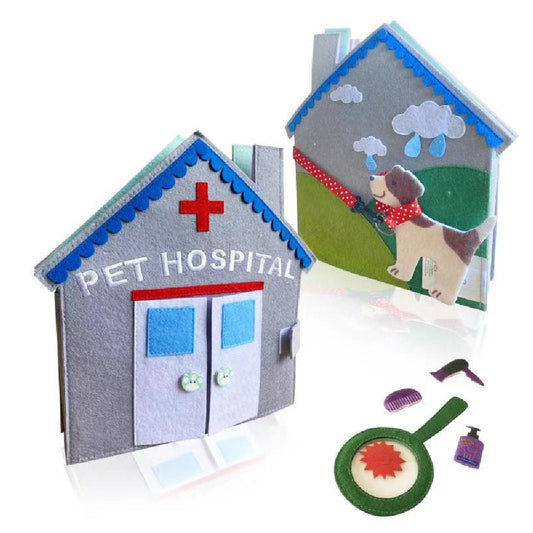 MOVEBO Pet Hospital Quiet Book Cloth Book 寵物醫院啟蒙玩具布書
